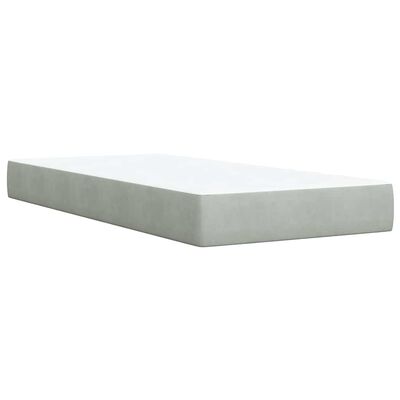 vidaXL Box Spring Bed with Mattress Light Grey Twin Velvet
