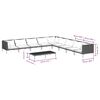vidaXL 10 Piece Garden Lounge Set with Cushions Poly Rattan Dark Grey