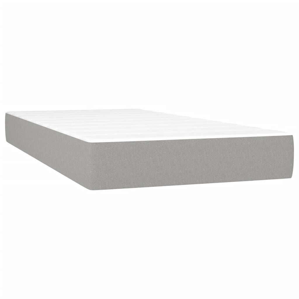 vidaXL Box Spring Bed with Mattress Light Grey 100x203 cm Twin XL Fabric