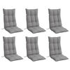 vidaXL Highback Chair Cushions 6 pcs Grey Oxford Fabric