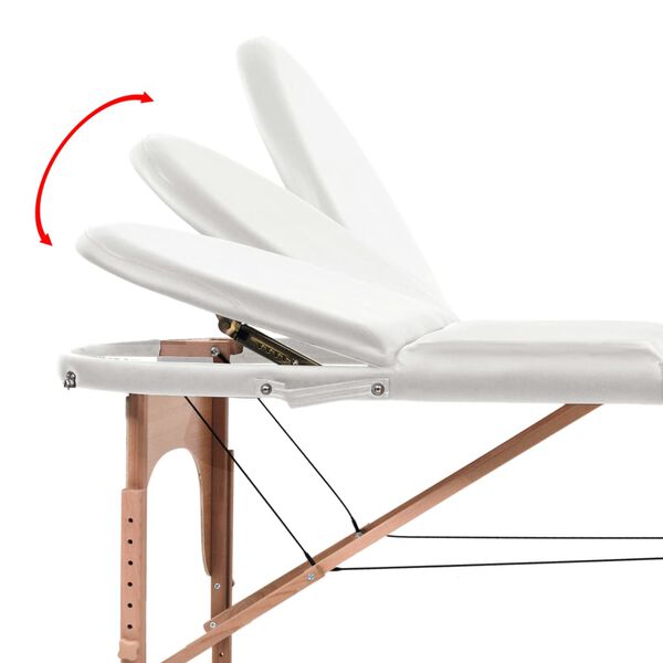 vidaXL Folding Massage Table 4 cm Thick with 2 Bolsters Oval White