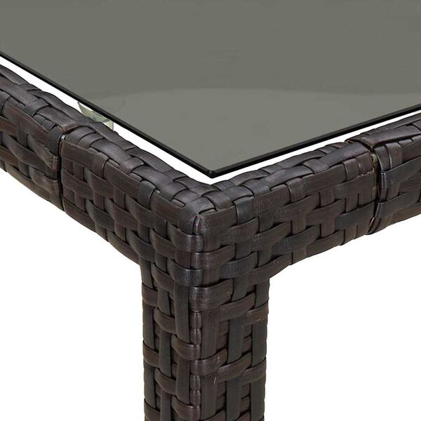 vidaXL Garden Dining Table Brown 150 x 90 x 75 cm Poly rattan