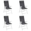 vidaXL Highback Chair Cushions 4 pcs Anthracite Oxford Fabric