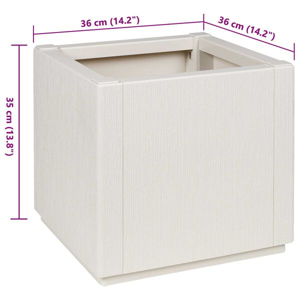 vidaXL Garden Planter White 36x36x35 cm PP