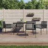 vidaXL Garden Chairs with Cushions 4 pcs Black 54x60.5x83.5 cm Poly Rattan