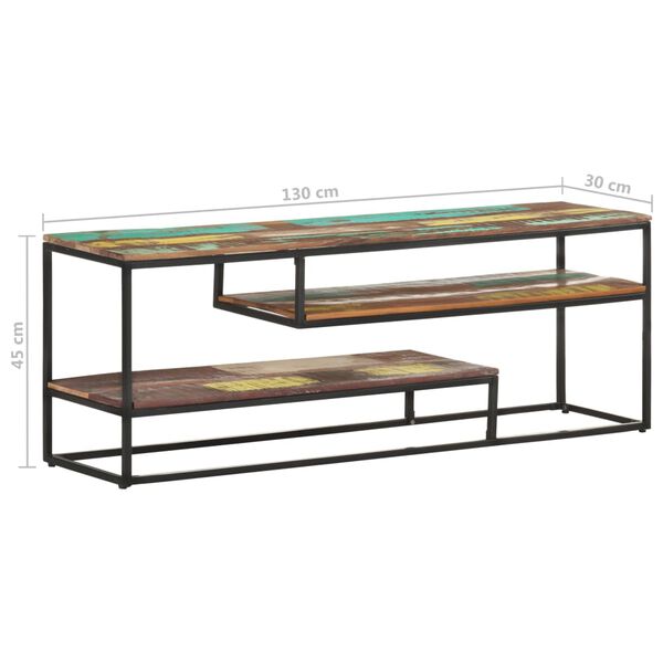 vidaXL TV Cabinet 130x30x45 cm Solid Reclaimed Wood