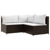 vidaXL 4 Piece Garden Lounge Set with Cushions Brown Poly Rattan