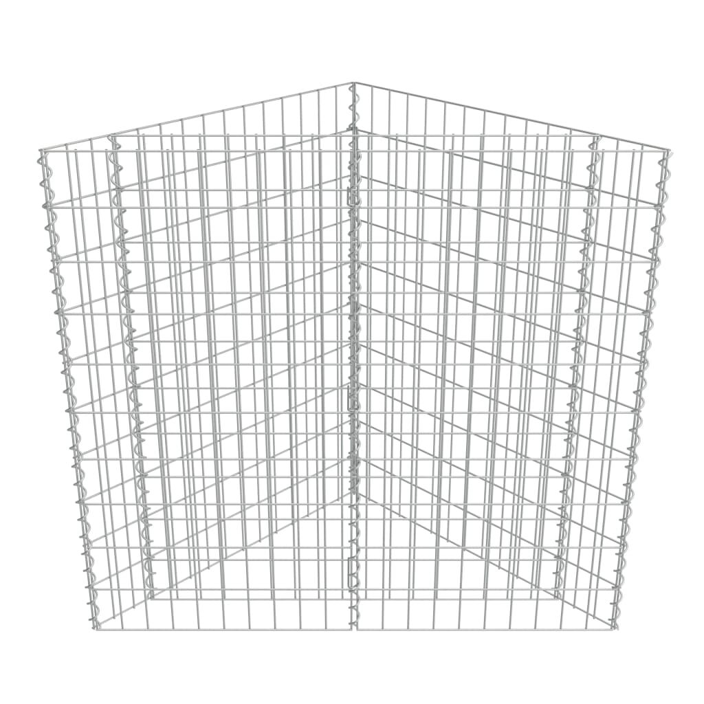 vidaXL Gabion Raised Bed Galvanised Steel 75x75x100 cm