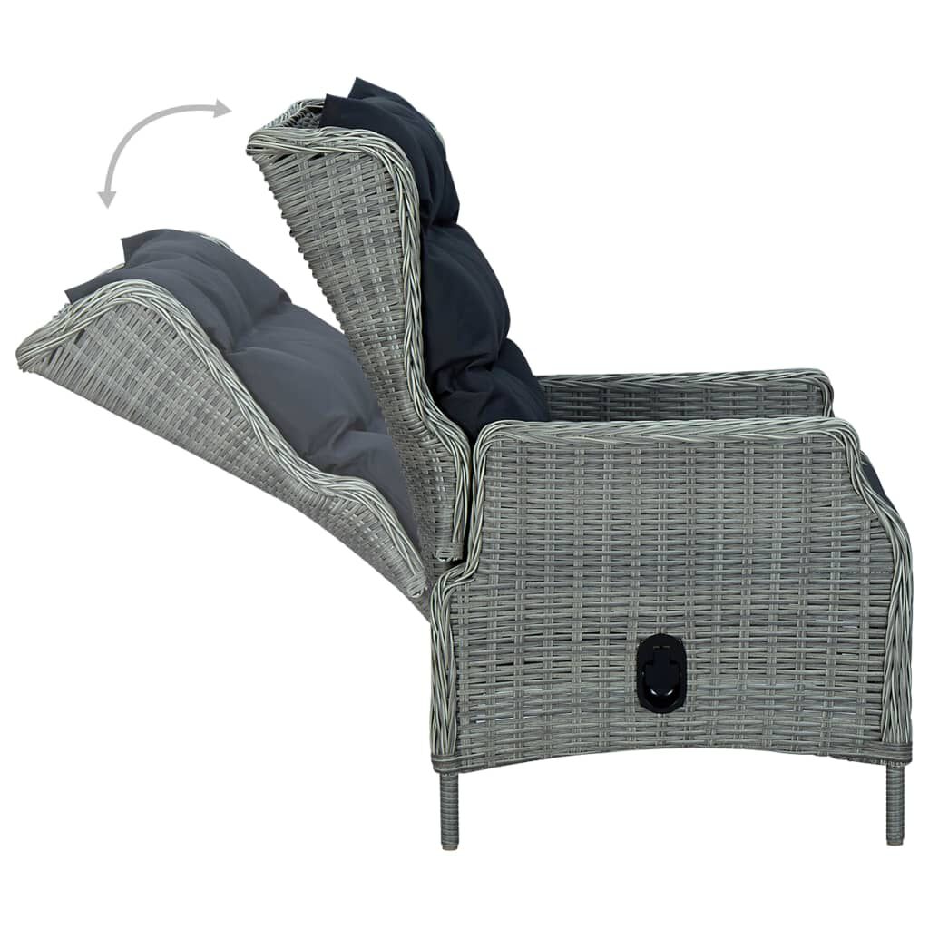 vidaXL 3 Piece Garden Dining Set Light Grey