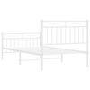 vidaXL Metal Bed Frame without Mattress with Footboard White 100x190cm
