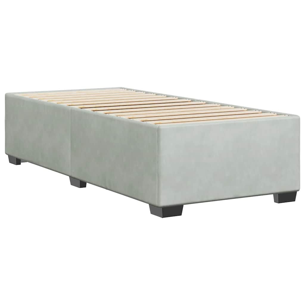 vidaXL Bed Frame without Mattress Light Grey Twin Velvet