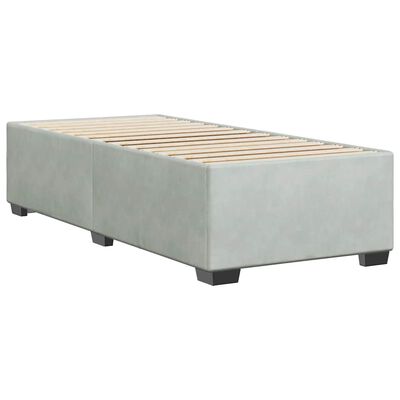 vidaXL Bed Frame without Mattress Light Grey Twin Velvet
