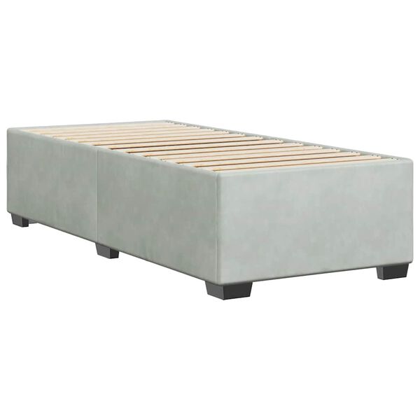 vidaXL Bed Frame without Mattress Light Grey Twin Velvet