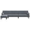 vidaXL L-shaped Sofa Bed Dark Grey 260x140x70 cm Velvet