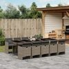 vidaXL 11 Piece Garden Dining Set with Cushions Grey Poly Rattan