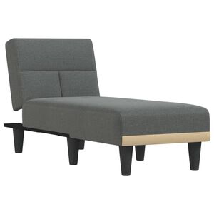 vidaXL Chaise Longue Dark Grey Fabric