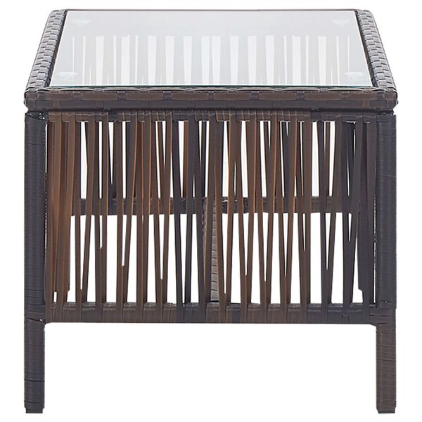 vidaXL 4 Piece Garden Lounge Set with Cushion Poly Rattan Brown