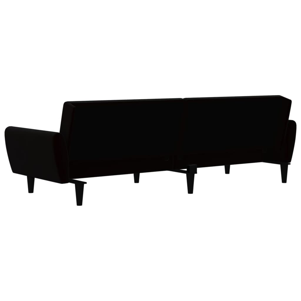 vidaXL 2-Seater Sofa Bed Black Velvet