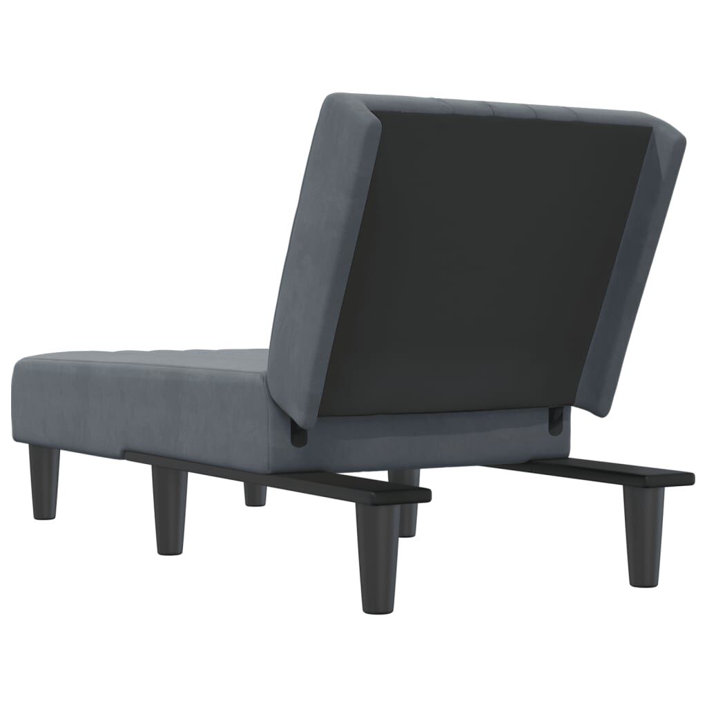 vidaXL Chaise Longue Dark Grey Velvet
