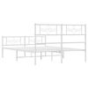 vidaXL Metal Bed Frame without Mattress with Footboard White 135x190cm