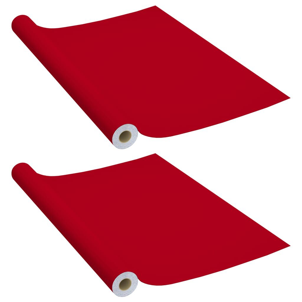 vidaXL Self-adhesive Furniture Films 2 pcs Red 500x90 cm PVC