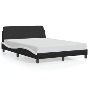 vidaXL Bed Frame "Dover" Black and White 137x190 cm Double Faux Leather