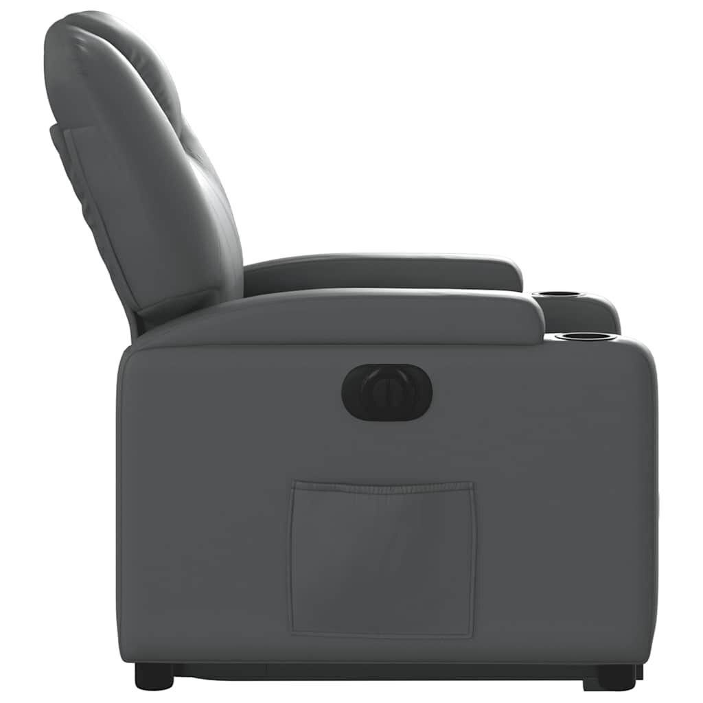 vidaXL Electric Stand up Recliner Chair Grey Faux Leather
