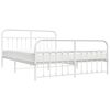 vidaXL Metal Bed Frame without Mattress with Footboard White 183x213cm