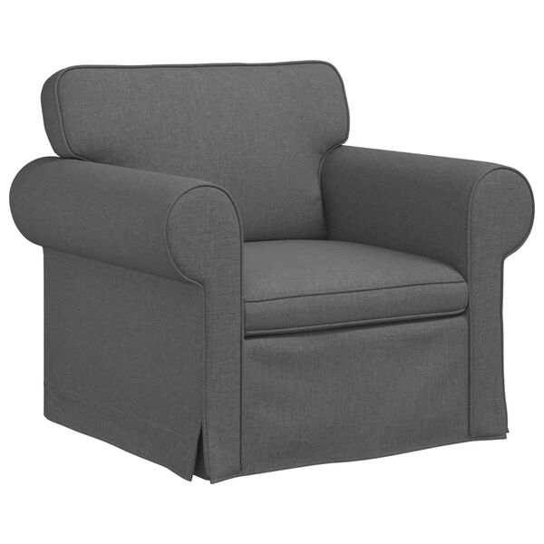 vidaXL Sofa 2 pcs Dark Grey 175 x 82 x 80 cm Fabric