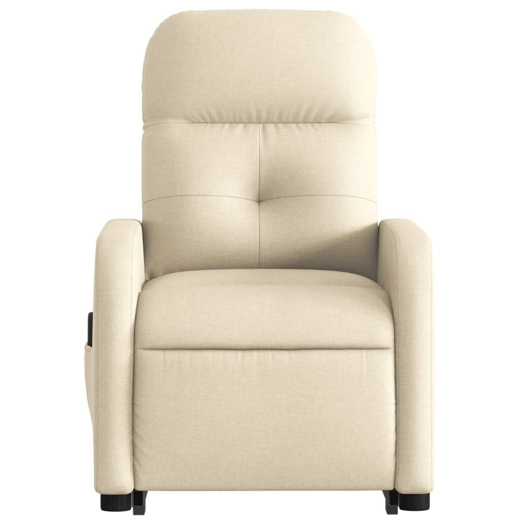 vidaXL Stand up Massage Recliner Chair Cream Fabric