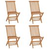 vidaXL 5 Piece Folding Outdoor Dining Set Solid Wood Teak