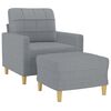 vidaXL Sofa Chair with Footstool Light Grey 60 cm Fabric