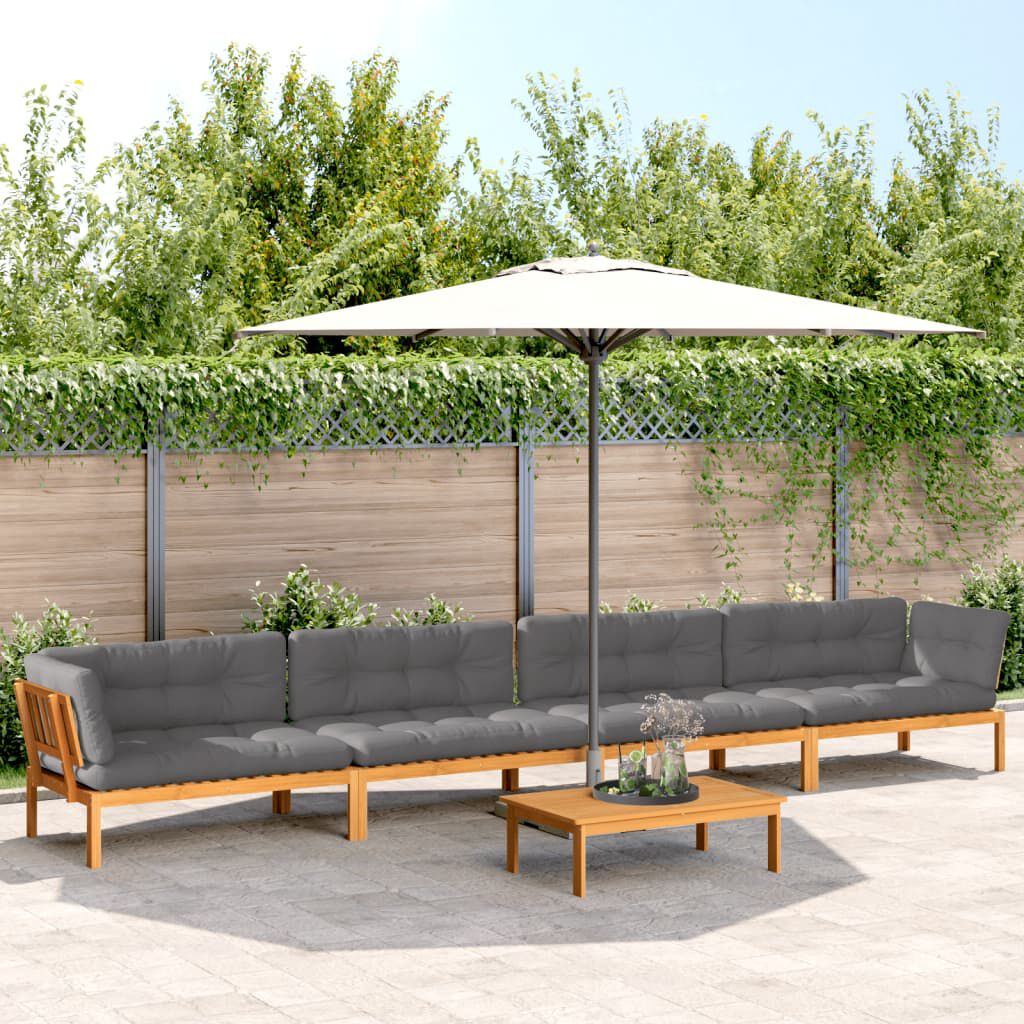 vidaXL 5 Piece Garden Pallet Sofa Set with Cushions Solid Wood Acacia