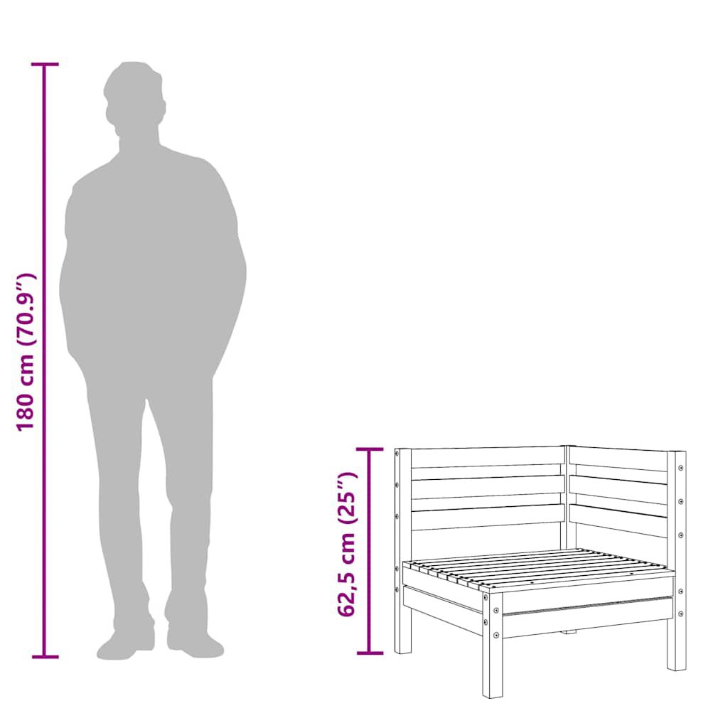 vidaXL Garden Sofa Corner Solid Wood Pine