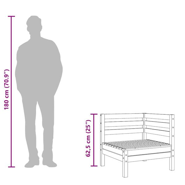 vidaXL Garden Sofa Corner Solid Wood Pine