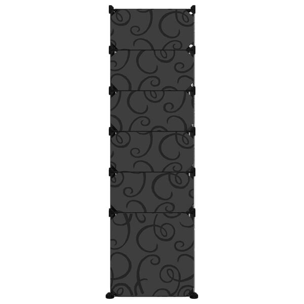 vidaXL Shoe Rack Black 94x37x125 cm PP
