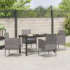 vidaXL Garden Dining Set with Cushion 5 pcs Grey Poly Rattan