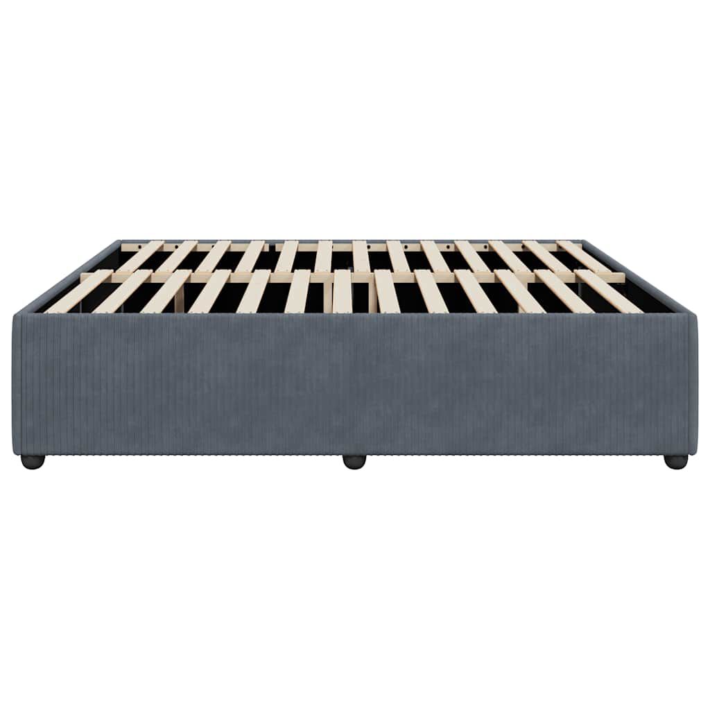 vidaXL Bed Frame without Mattress Dark Grey King Velvet