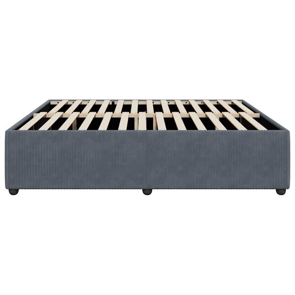 vidaXL Bed Frame without Mattress Dark Grey King Velvet