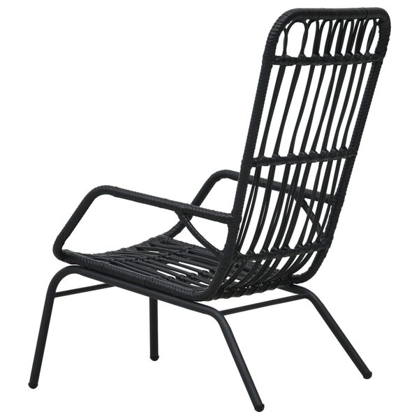 vidaXL Garden Chair Poly Rattan Black