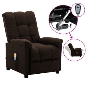 vidaXL Electric Massage Chair Dark Brown Fabric