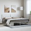 vidaXL Metal Bed Frame without Mattress with Headboard White 193x203cm