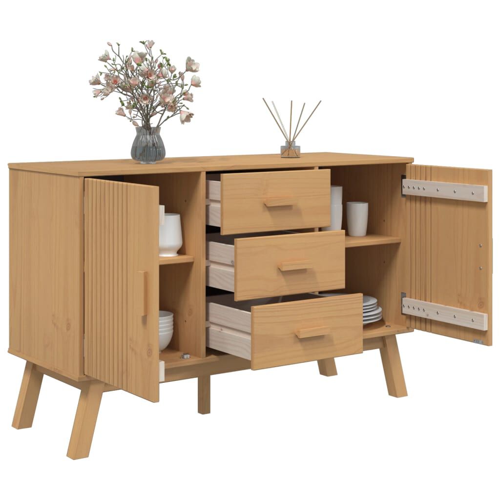 vidaXL Sideboard OLDEN Brown 114x43x73.5cm Solid Wood Pine