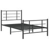 vidaXL Metal Bed Frame without Mattress with Footboard Black 100x200cm