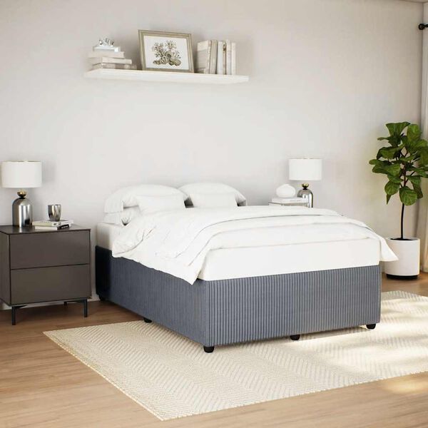 vidaXL Bed Frame without Mattress Dark Grey Queen Velvet