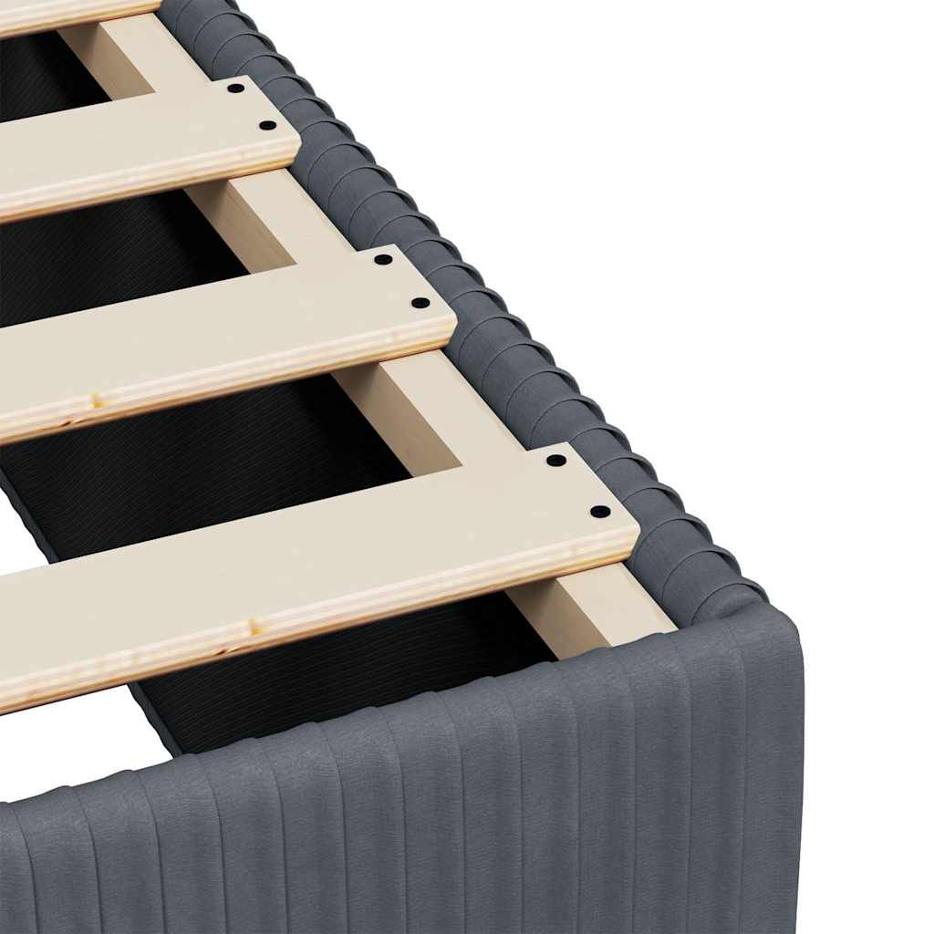 vidaXL Box Spring Bed with Mattress Dark Grey King Velvet