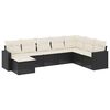 vidaXL 8 Piece Garden Sofa Set with Cushions Black Poly Rattan