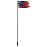 vidaXL US Flag and Pole Aluminium 6 m