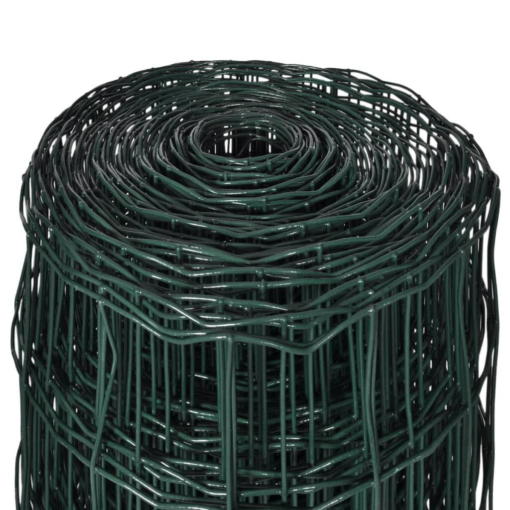 vidaXL Euro Fence Steel 10x0.8 m Green