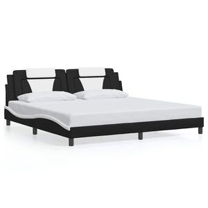 vidaXL Bed Frame "Viana" without Mattress Black and White 193x203 cm Faux Leather